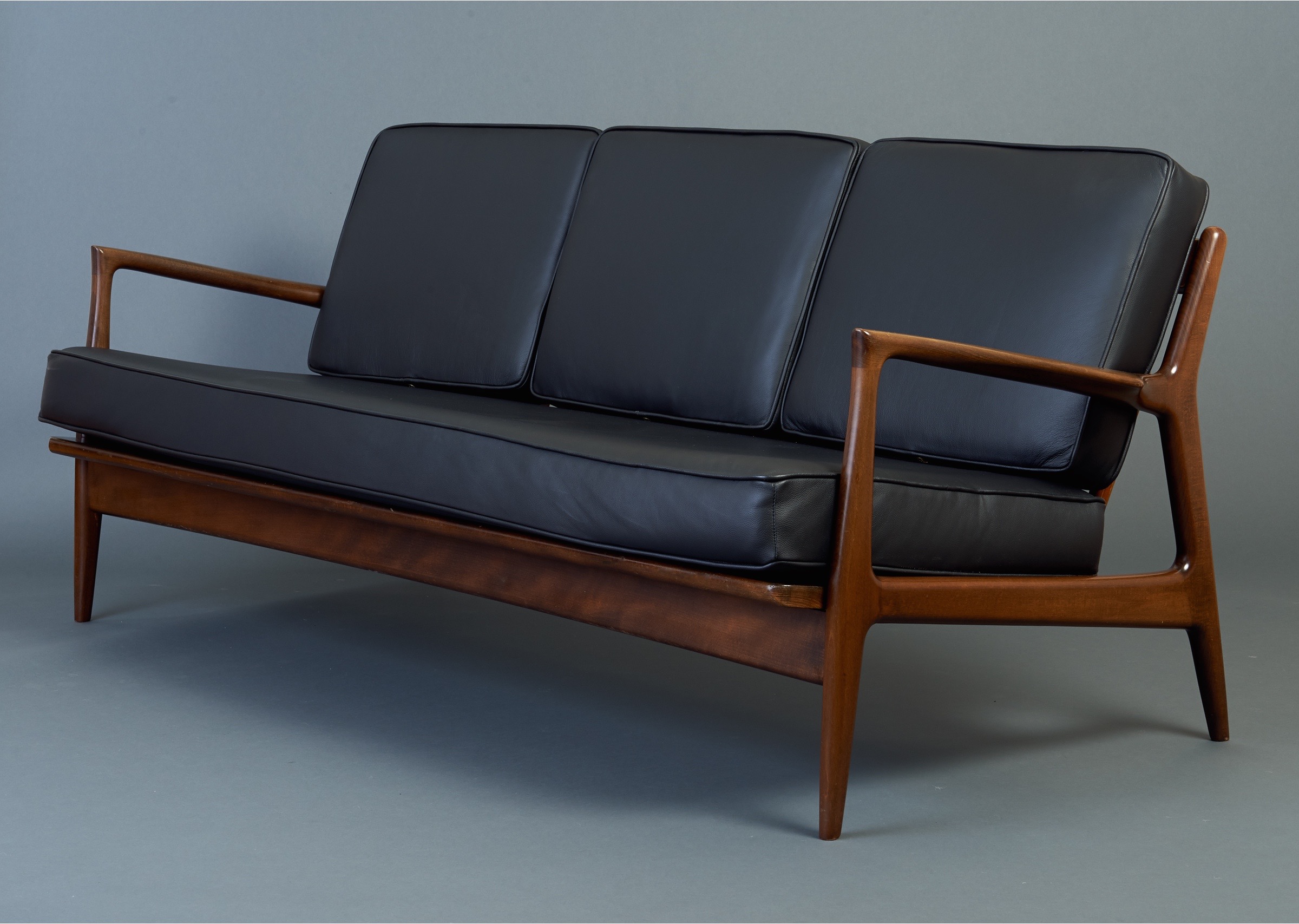 sleek modern leather sofa